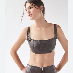 Leather bustier bralette